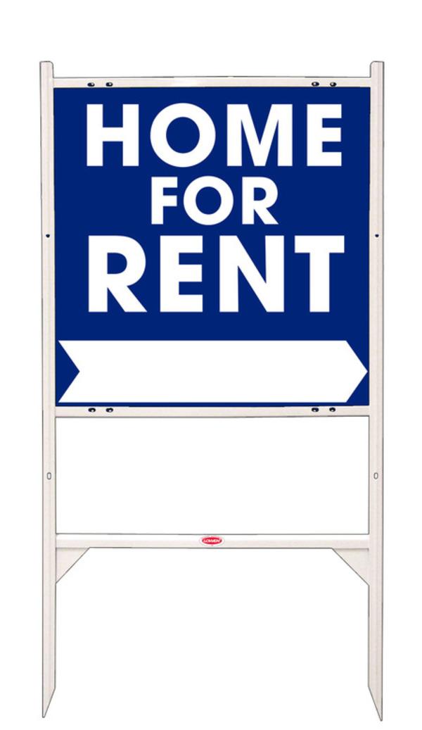 Home For Rent Angle Iron Sign Units with Large, Bold Text, 24h x 24w, White